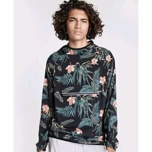 RARE Spiritual Gangster Ignite Mens M Anorak Hoodie Pullover Tropical Floral
